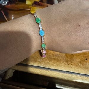 Elegant Multicolor Gemstone Bracelet